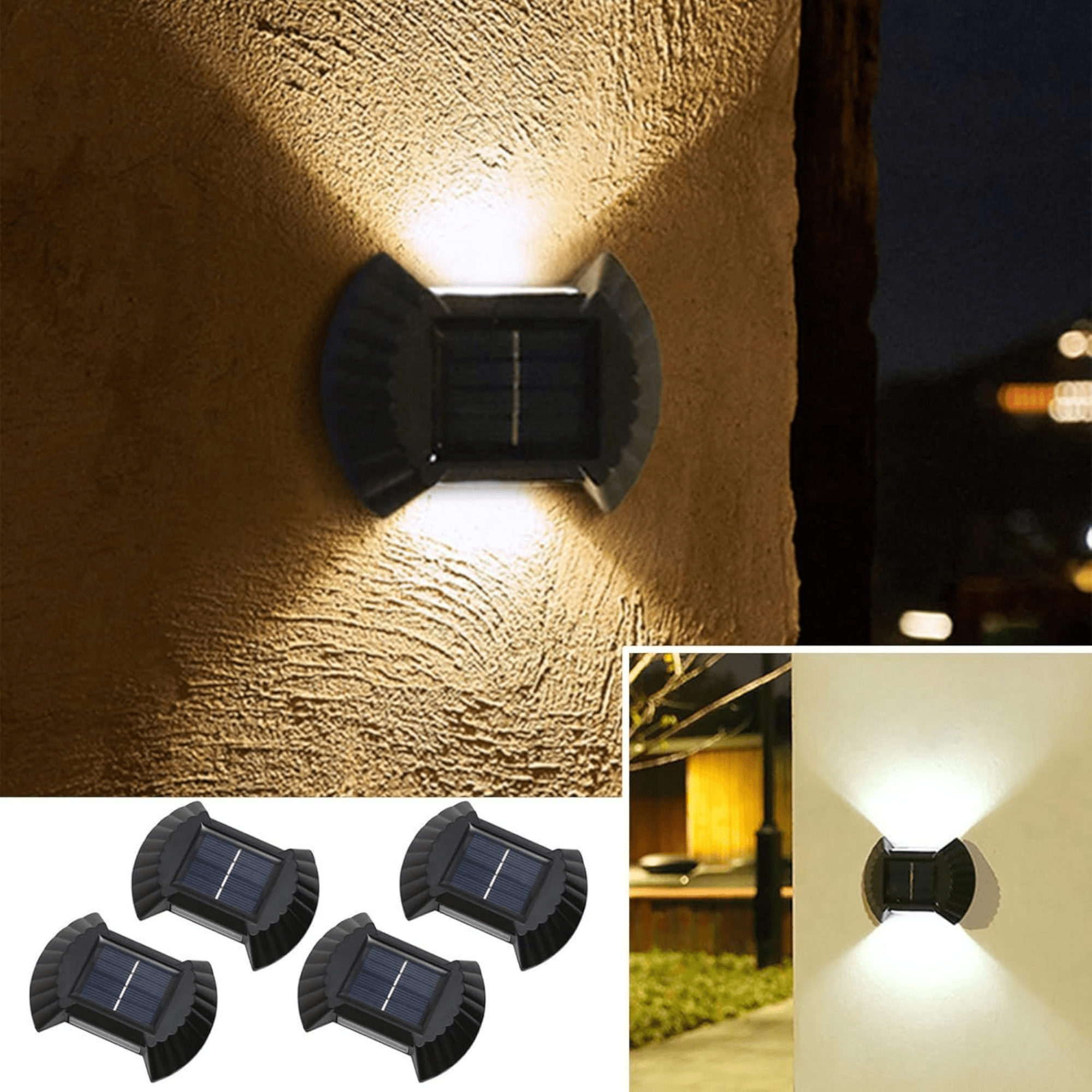 Elegantan set od 4 solarne zidne lampe za savršenu atmosferu u vašem prostoru!