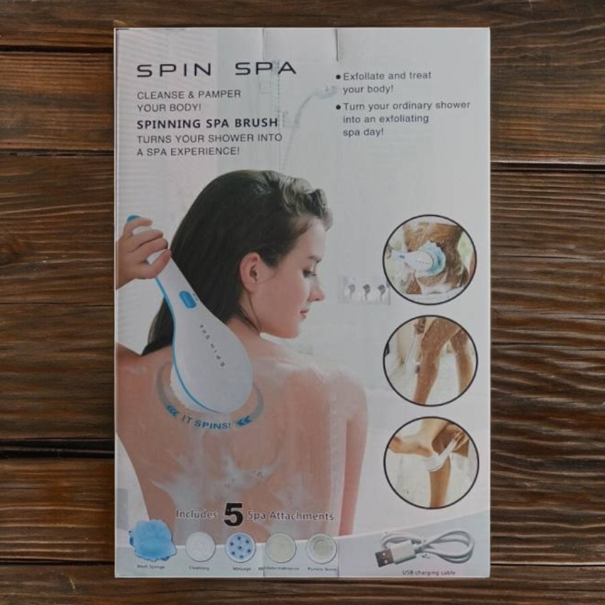Četka za tuširanje i masažu Spin Spa – 5 u 1 za savršenu higijenu i opuštanje