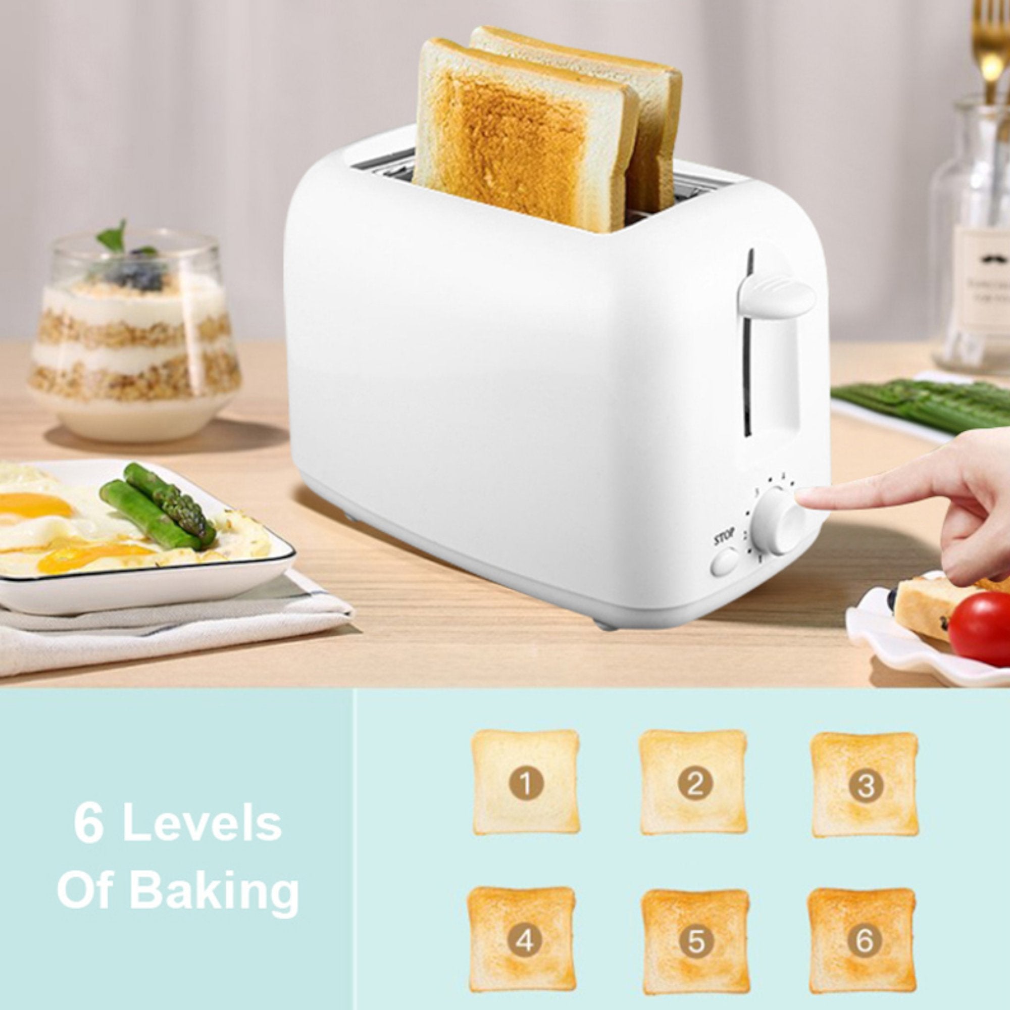 Powerful 650W Toaster for Perfectly Crispy Toast