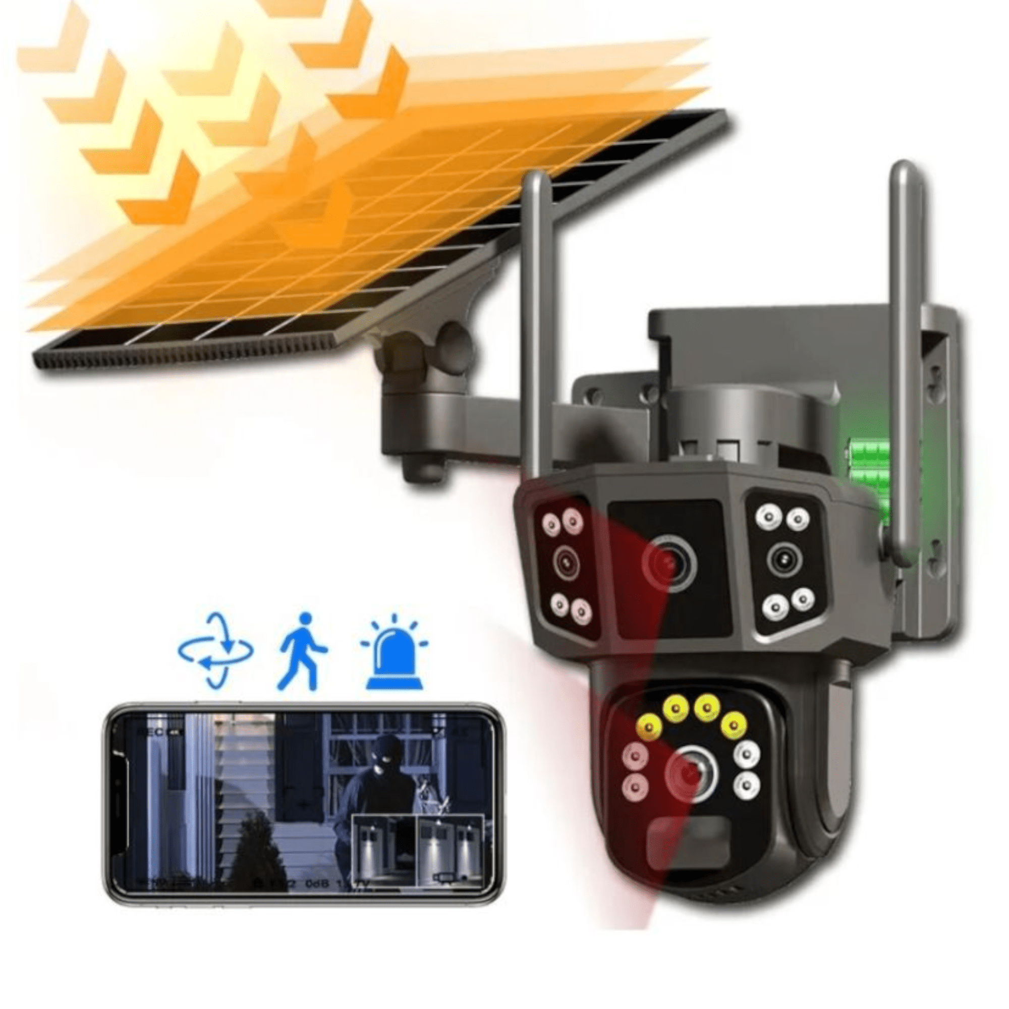 Inovativna V380 Pro Pametna 4G Sim-Solarna Kamera