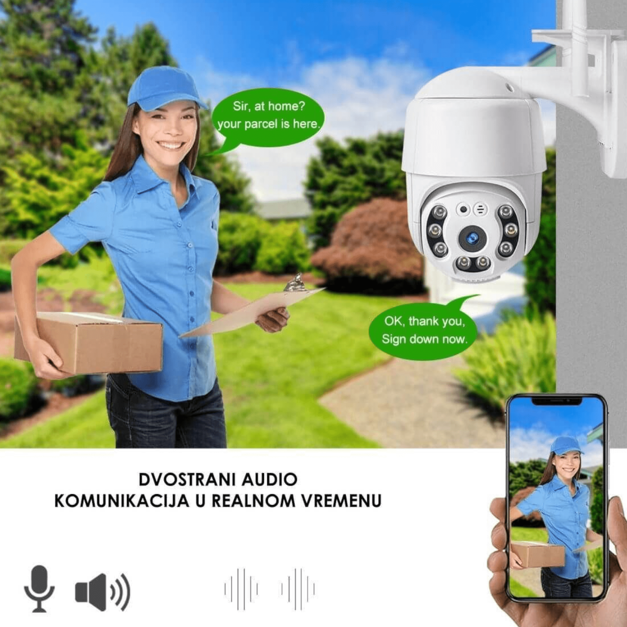 Pametna WIFI Rotirajuća PTZ Sigurnosna IP Kamera za Unapređenu Zaštitu Domova
