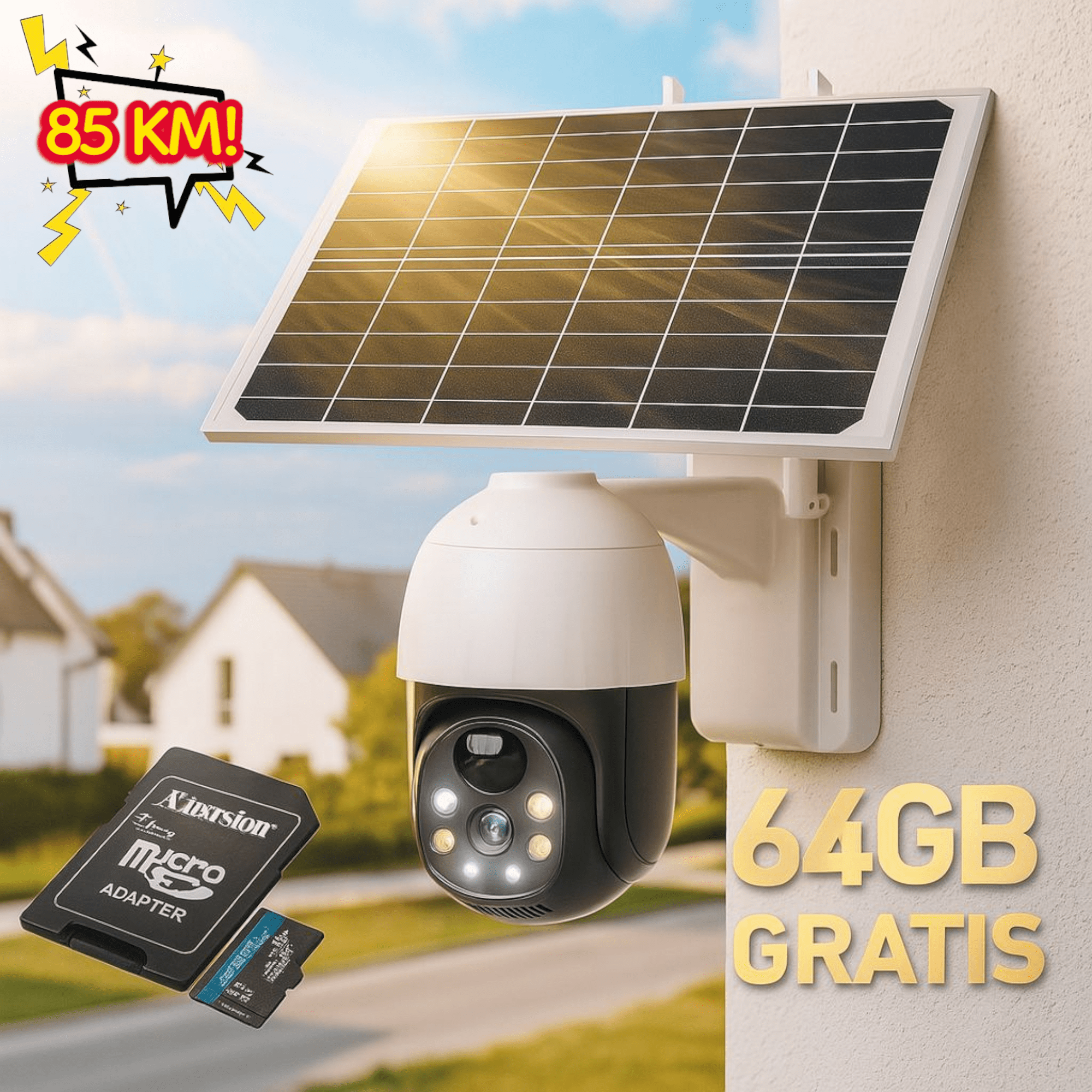 Wireless Solarna PTZ Kamera s Besplatnom 64GB Memorijskom Karticom