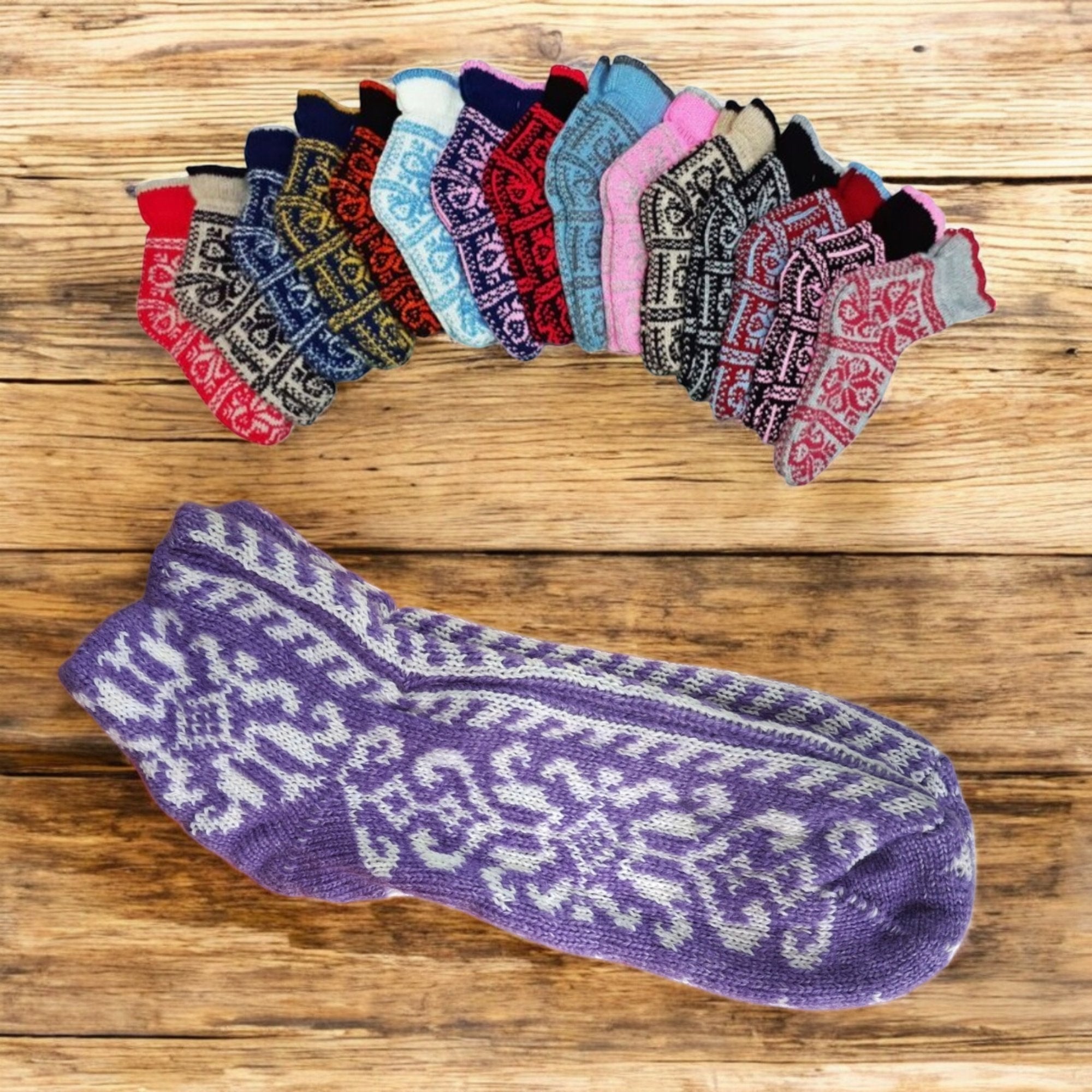 Elegantne Ženske Vunene Čarape - Set od 6 Parova